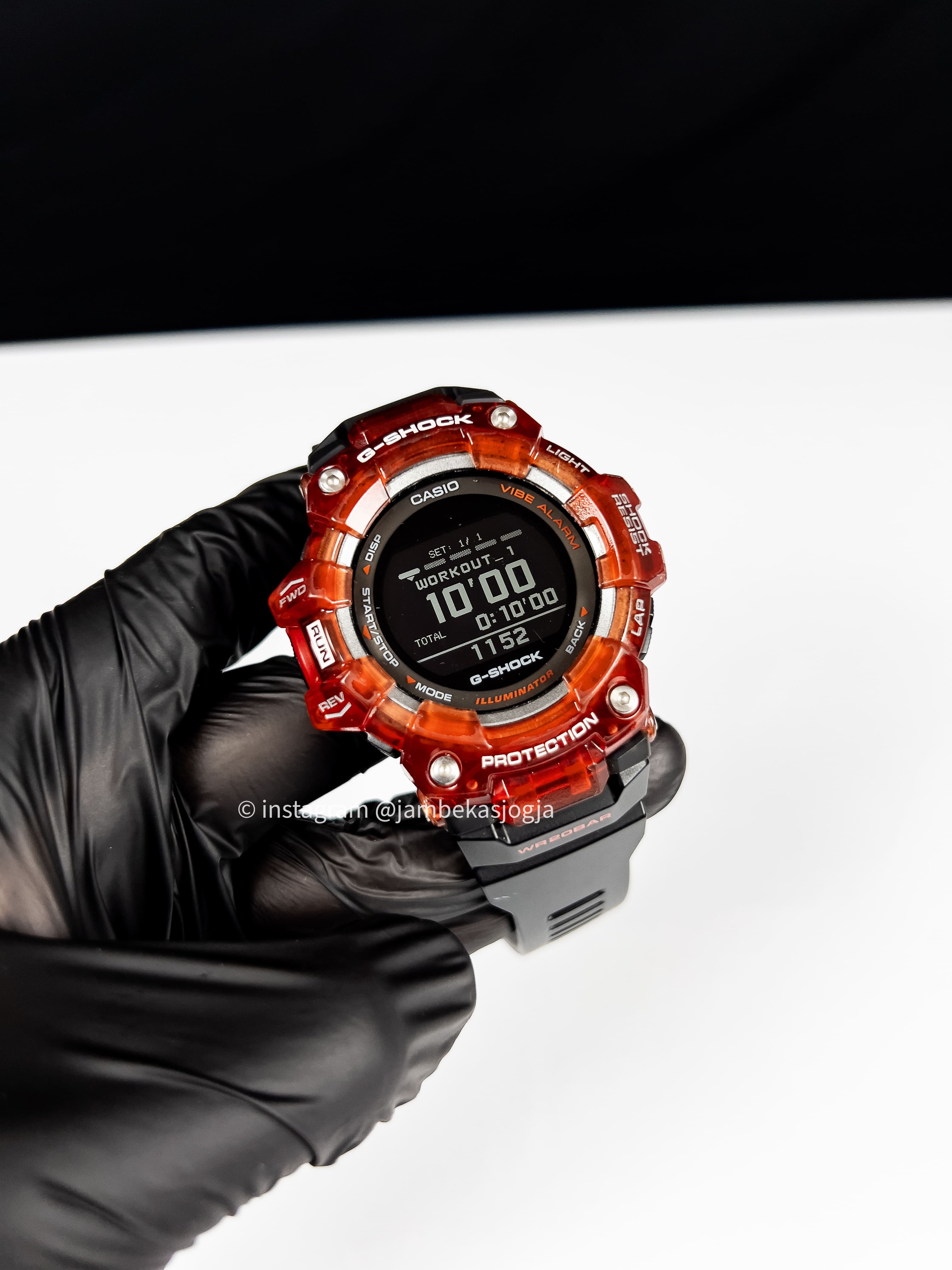 Casio G-Shock GBD-100SM G-Squad Men Red and Black Digital Dial Black Resin Band