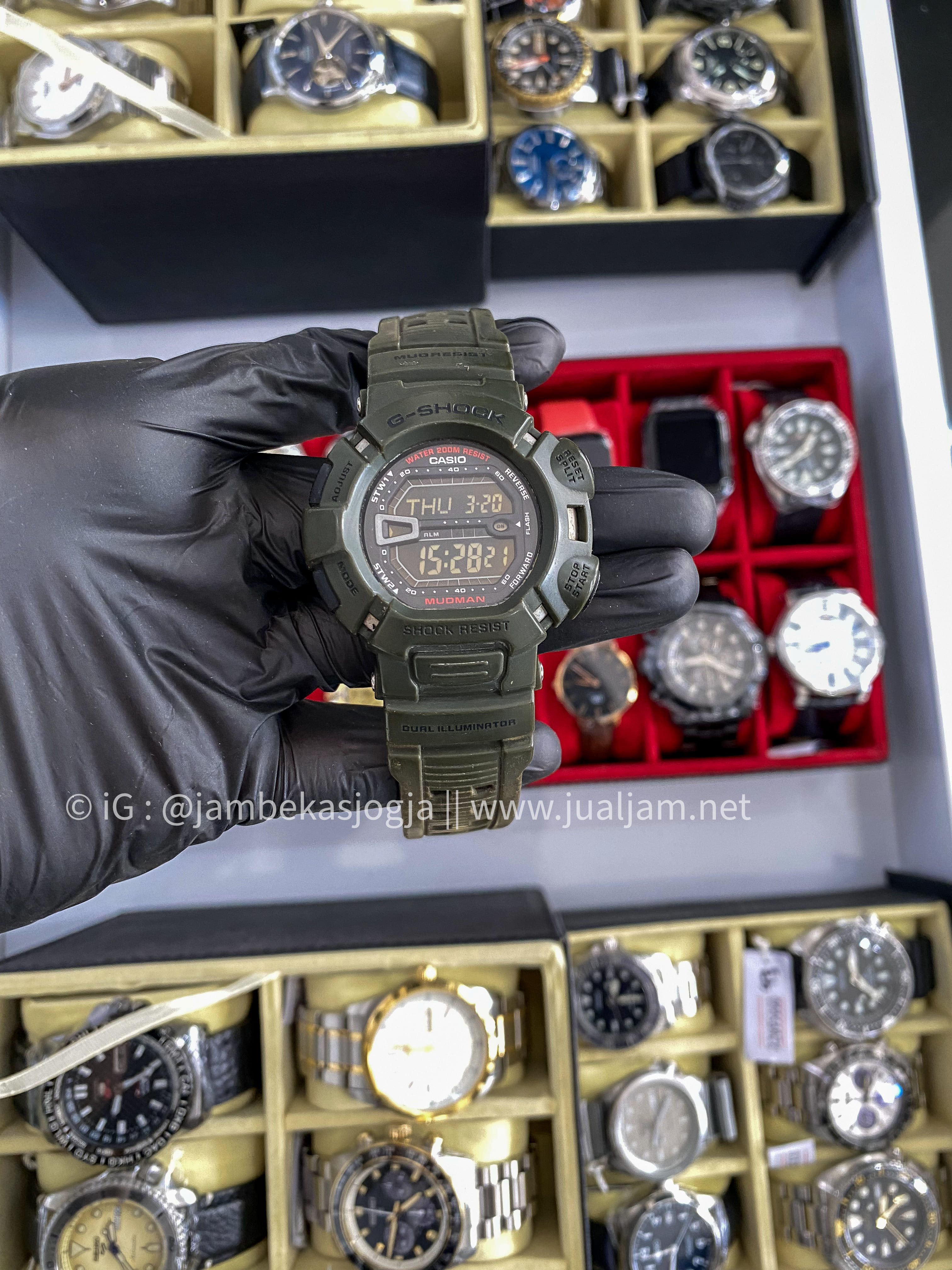 (SKU 145) Casio G-Shock Mudman G-9000-3VDR Master Of G-Land Digital Dial Green Resin Band