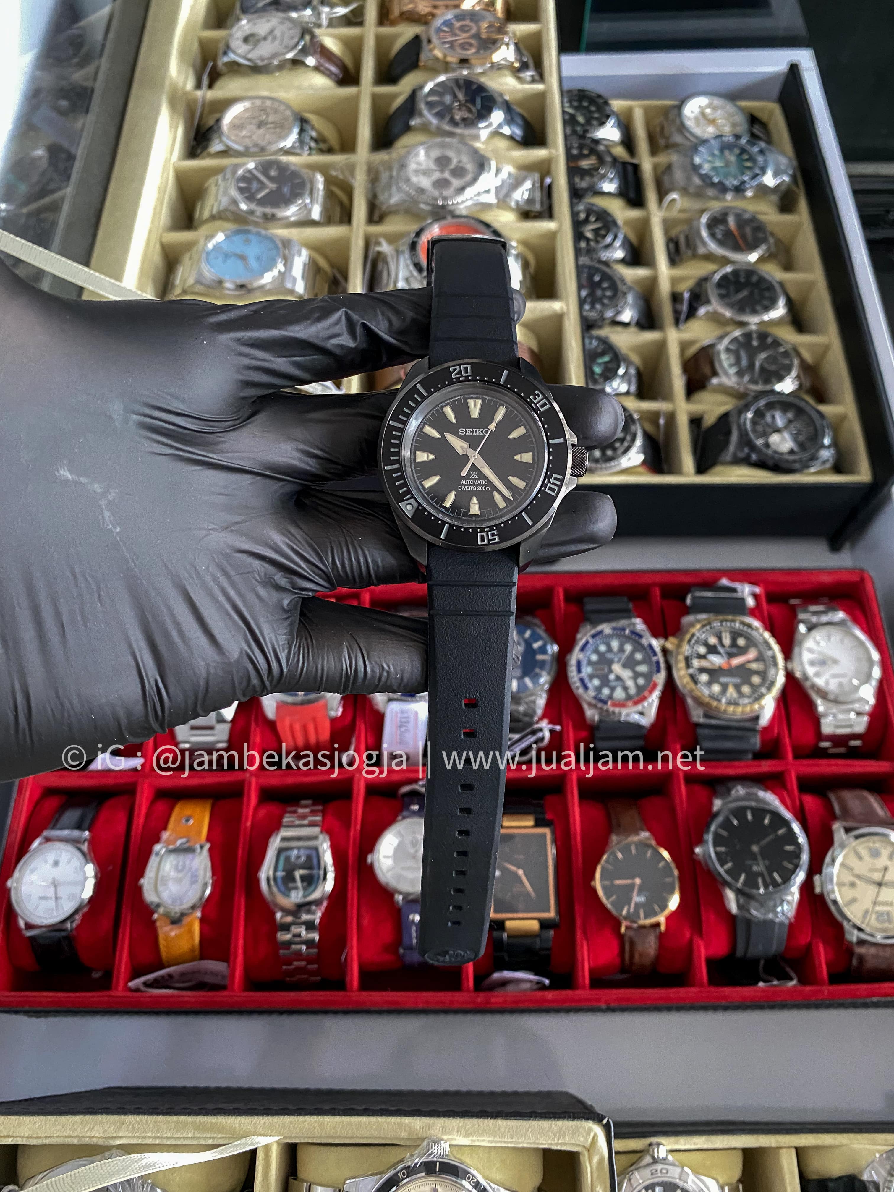 (SKU 57) Seiko Prospex SRPL15K1 Diver Samurai Shog-Urai Black Dial Black Silicone Strap GARANSI RESMI DESEMBER 2027