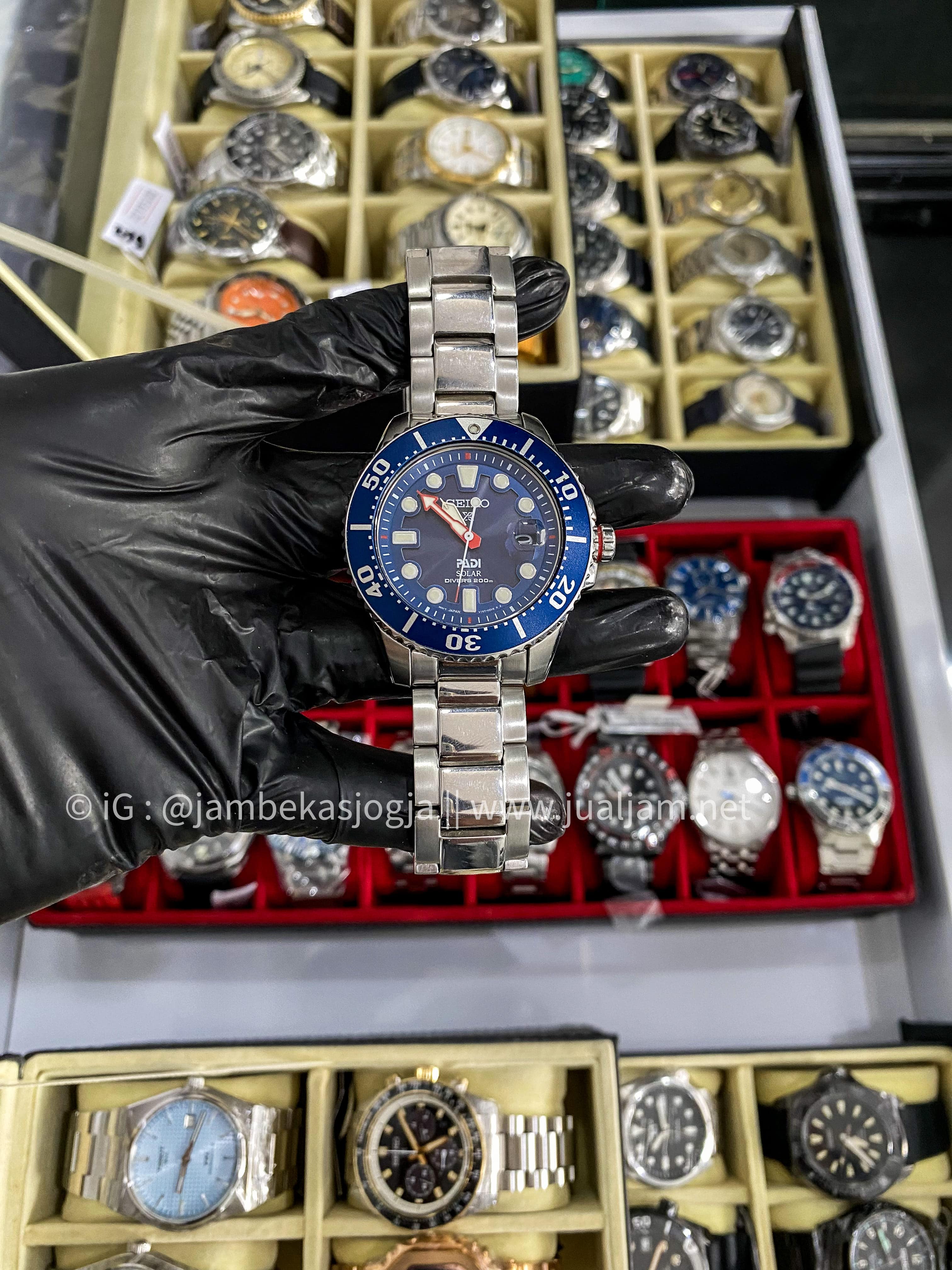 (SKU 58 ) Seiko Prospex SNE435P1 PADI Solar Divers 200M Blue Dial Special Edition