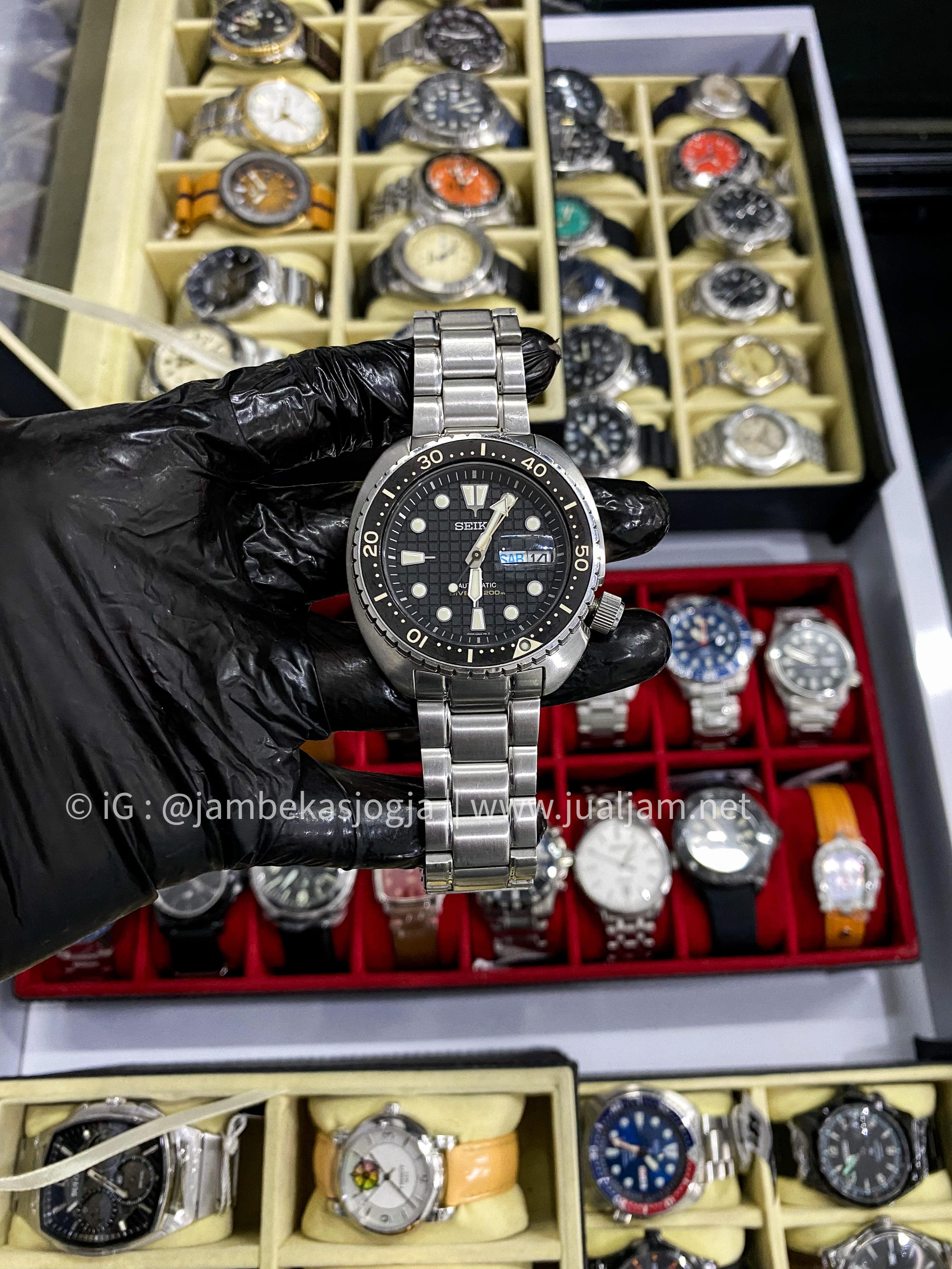 ( SKU 123 ) Seiko Prospex SRPE03K1 King Turtle Automatic Black Dial Stainless Steel Strap GARANSI RESMI MEI 2027