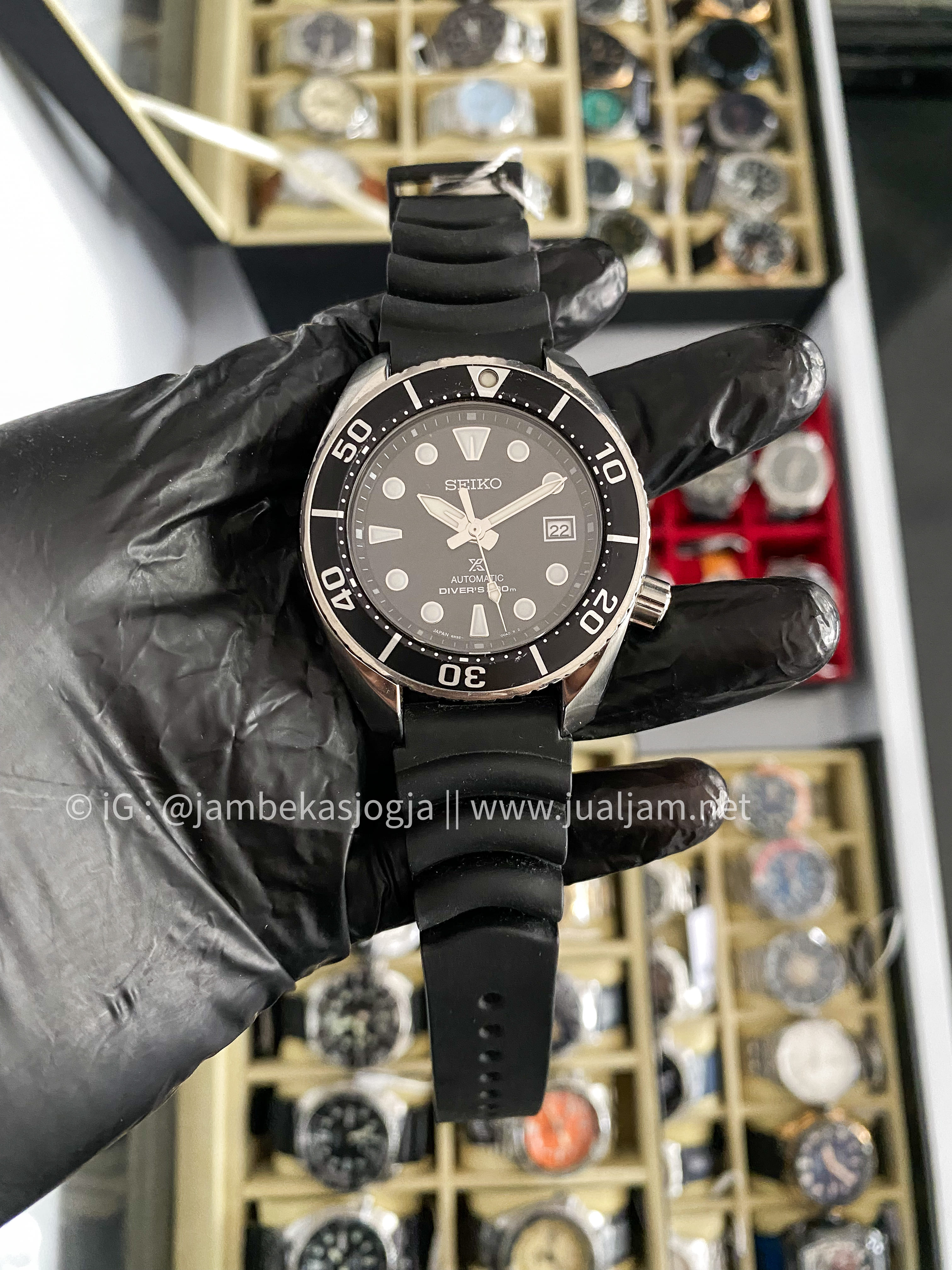 ( SKU 174) Seiko Prospex SPB101J1 Sumo Automatic Black Dial Stainless Steel Strap
