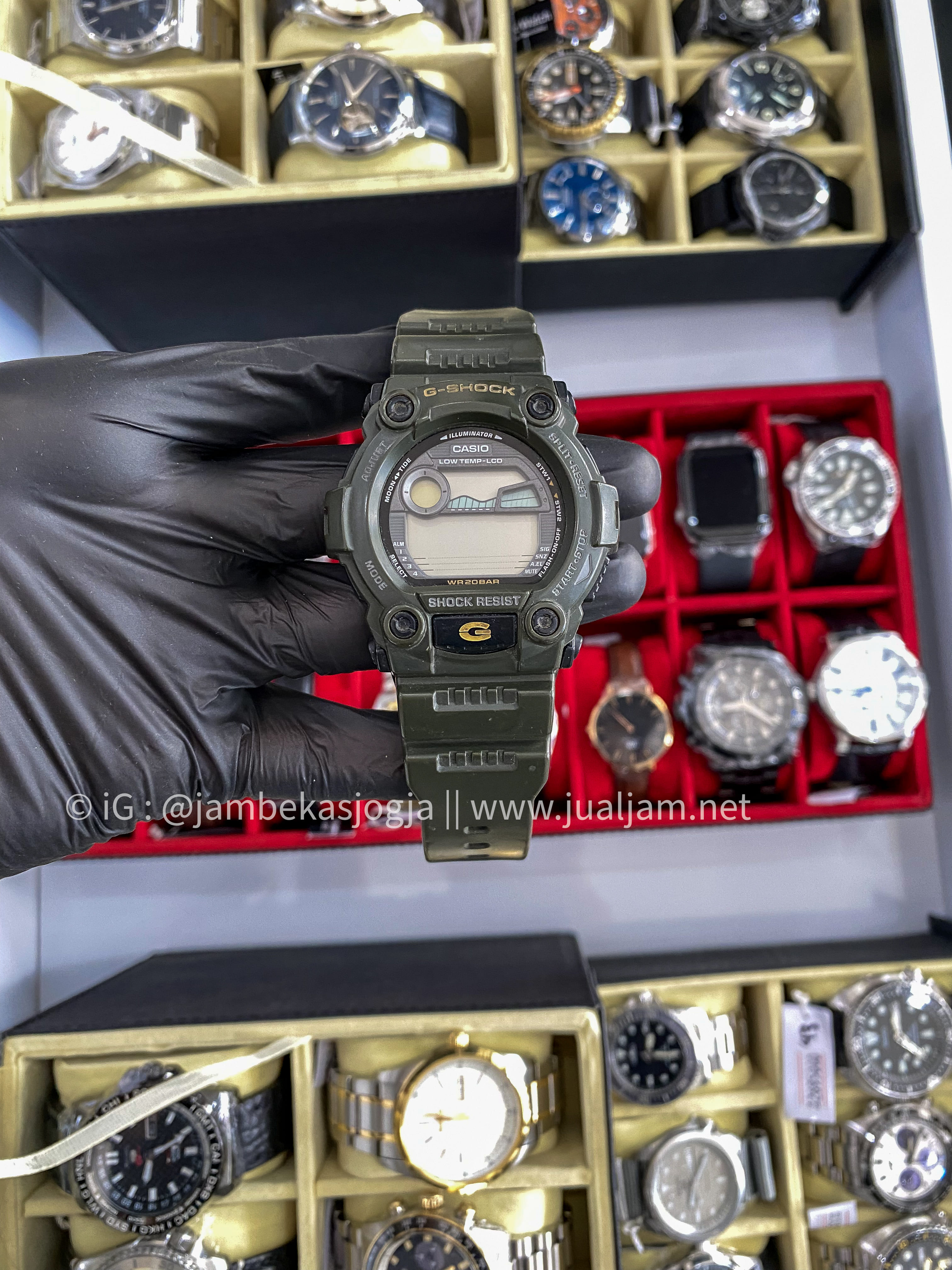 (SKU 161 ) Casio G-Shock G-7900-3DR Digital Dial Dark Green Resin Band