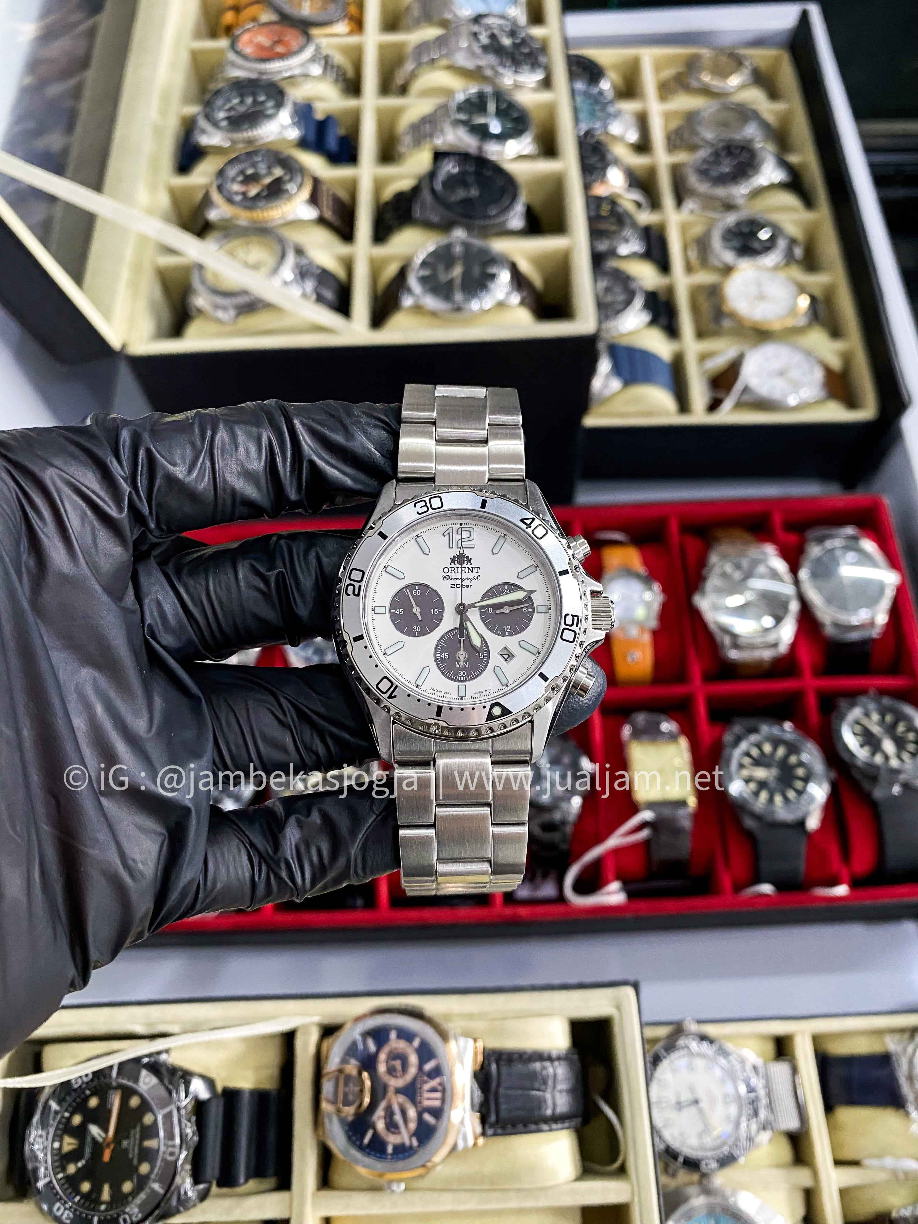 (SKU 103) Orient WWF Chronograph Solar Powered With Panda Dial