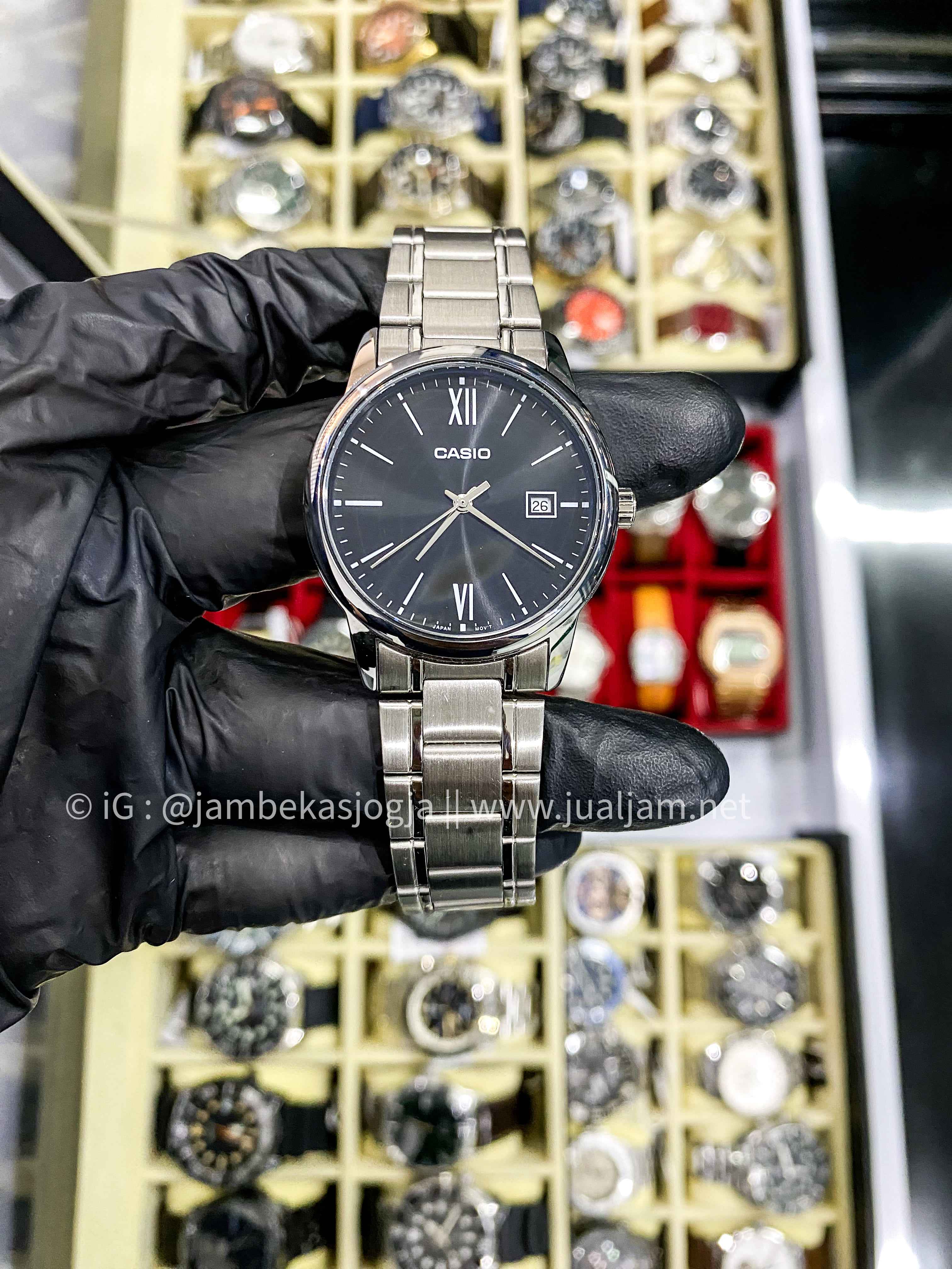 (SKU 336) Casio General MTP-V002D-1B3UDF Black Dial Stainless Steel Band GARANSI RESMI FEBRUARI 2026