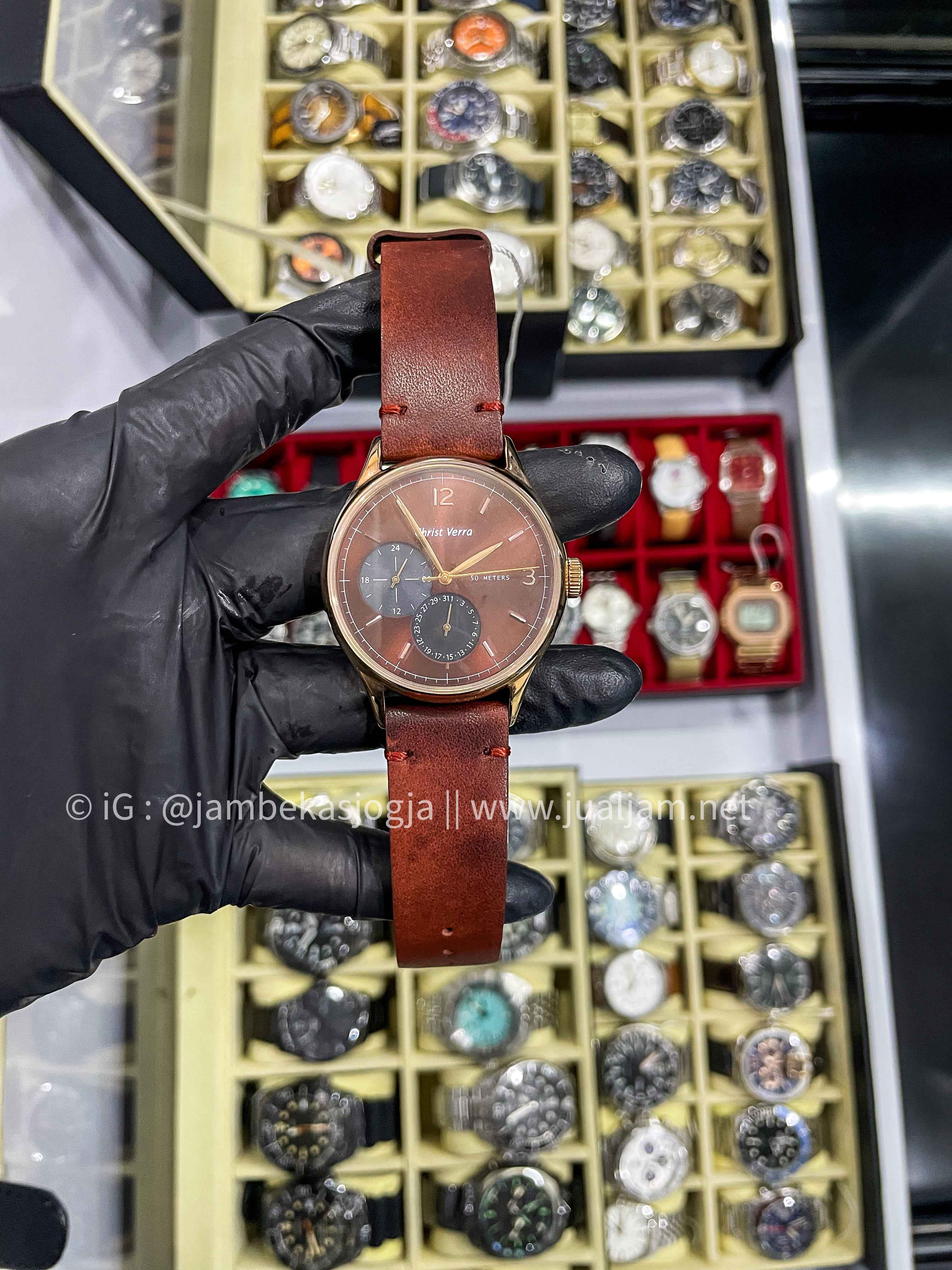 CHRIST VERRA  CV517071G CLASSIC STAINLESS BODY JAM TANGAN MEWAH - SLNVY/16IV TITIP JUAL