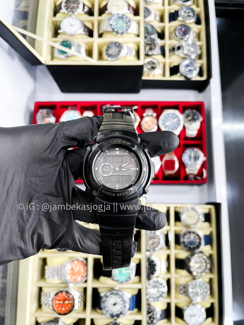 CASIO G-SHOCK ANALOG-DIGITAL G-300ML-1AJF Black Rubber Strap (TITIP JUAL )