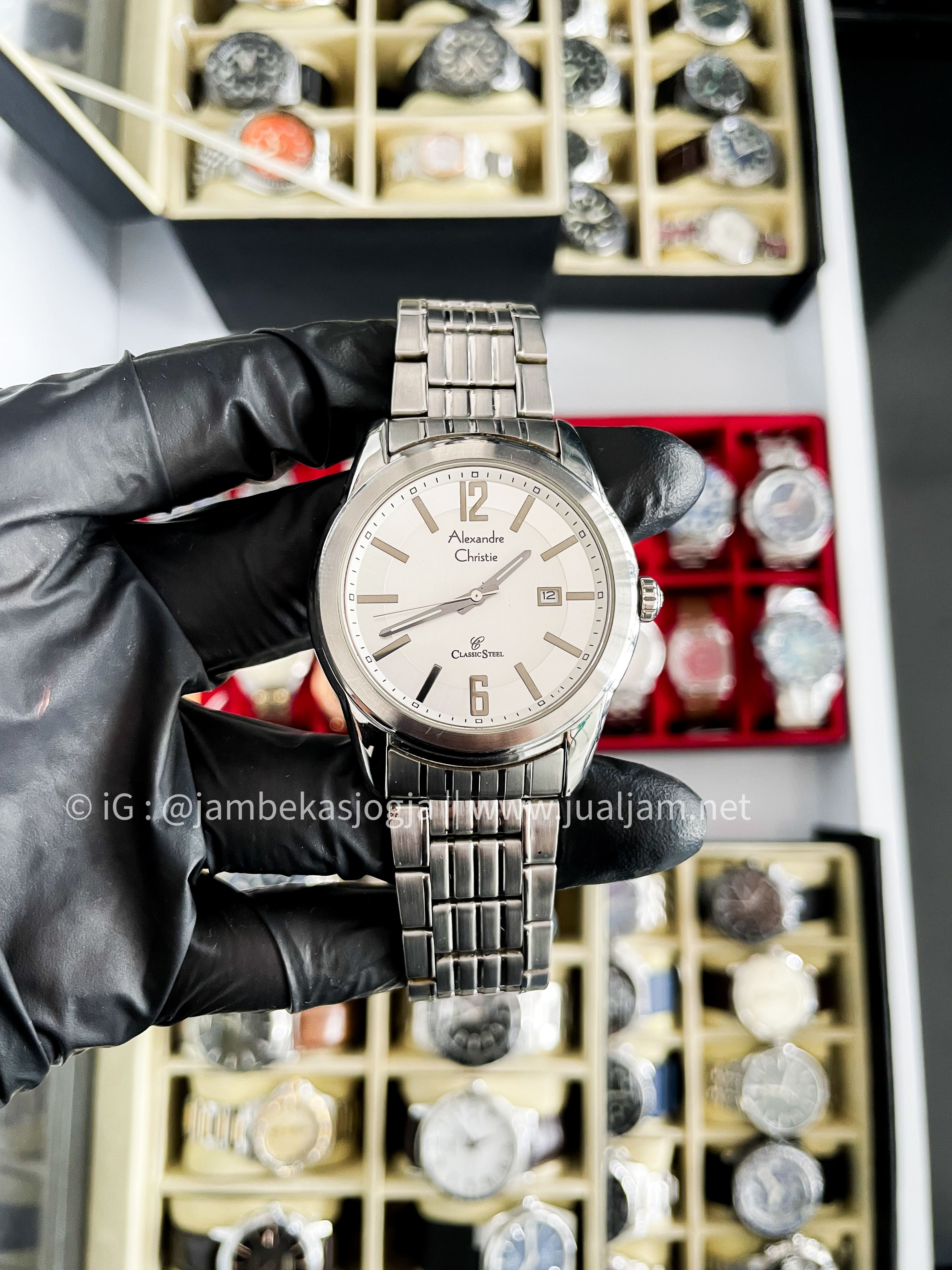 Alexandre Christie Classic Steel 8288MD White  Dial Stainless strap (TITIP JUAL)