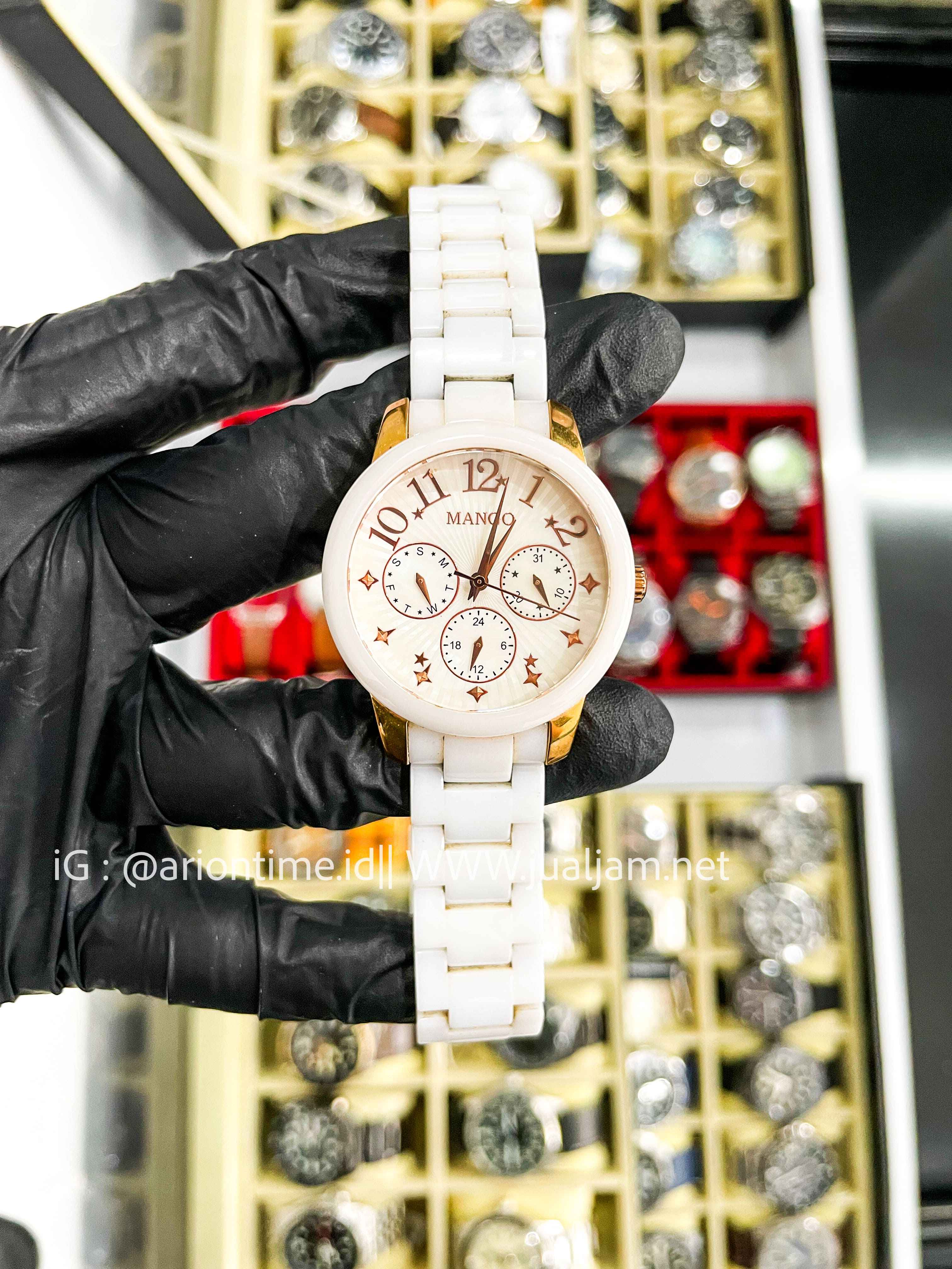 Mango MA6575 Tangan Wanita  White Dial Stainless Steel (TITIP JUAL)