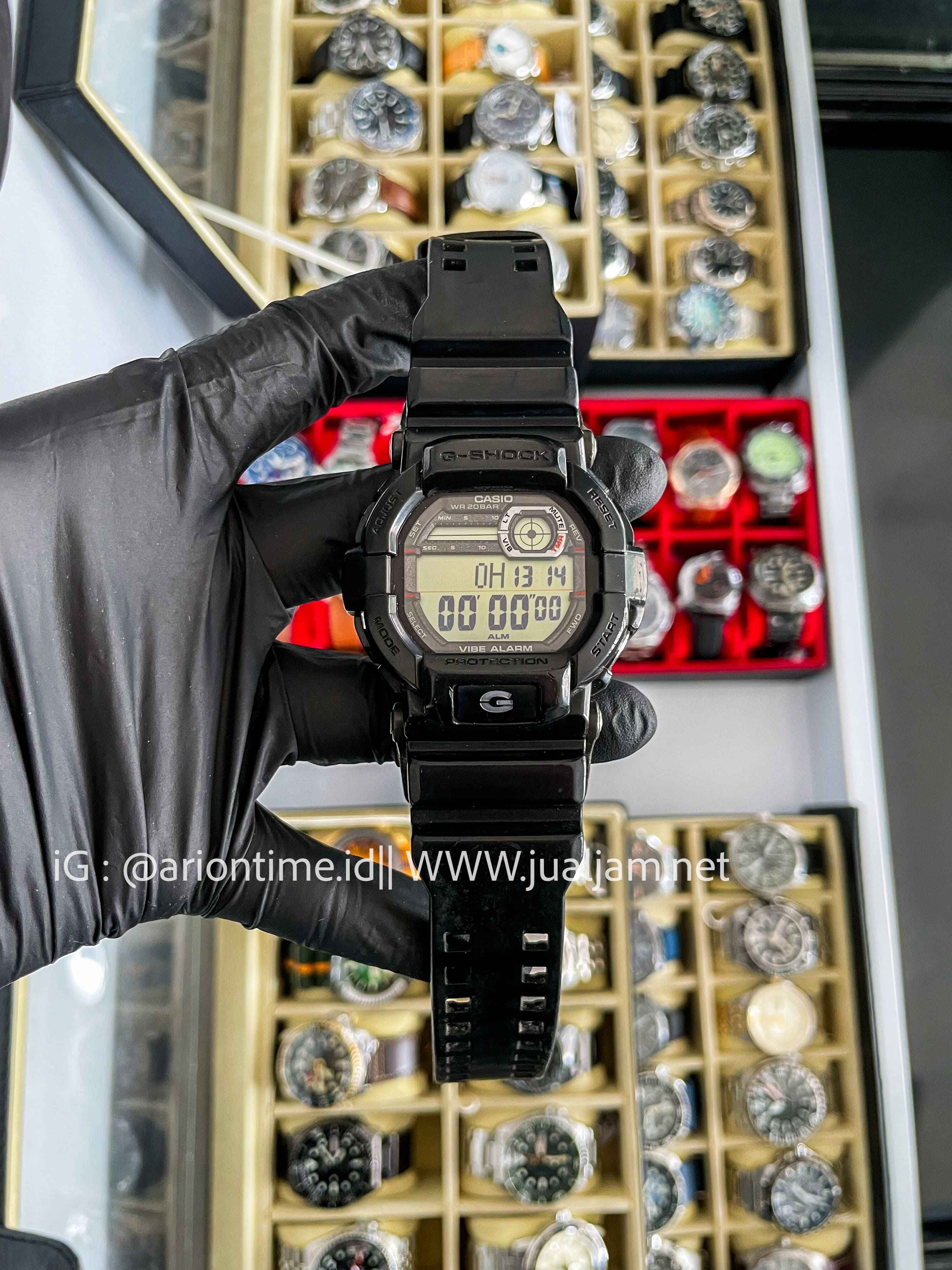 (SKU 514) Casio G-Shock GD-350-1BDR Men Digital Dial Black Resin Band