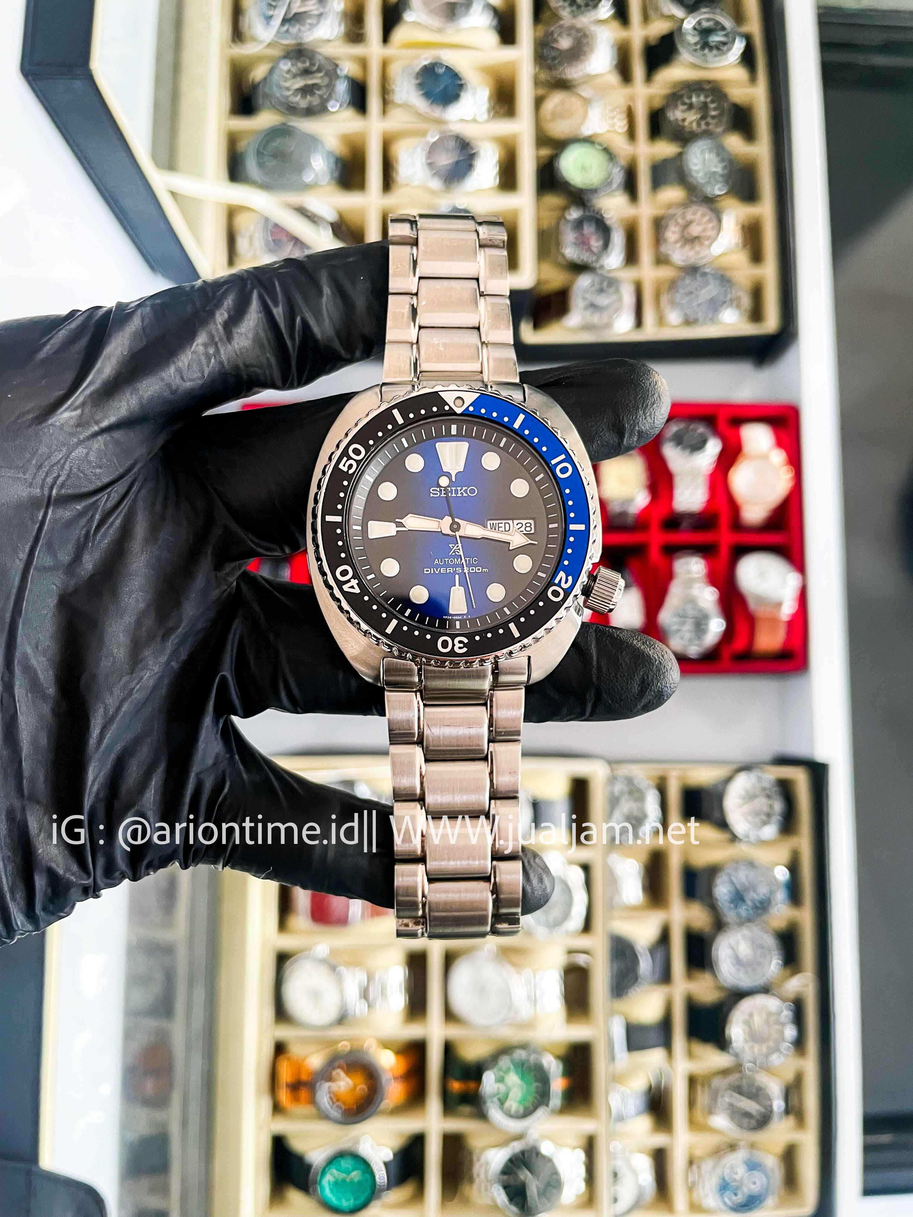 (SKU 554) Seiko Prospex Sea Turtle SRPC25K1 Men Blue Dial Stainless Steel Strap