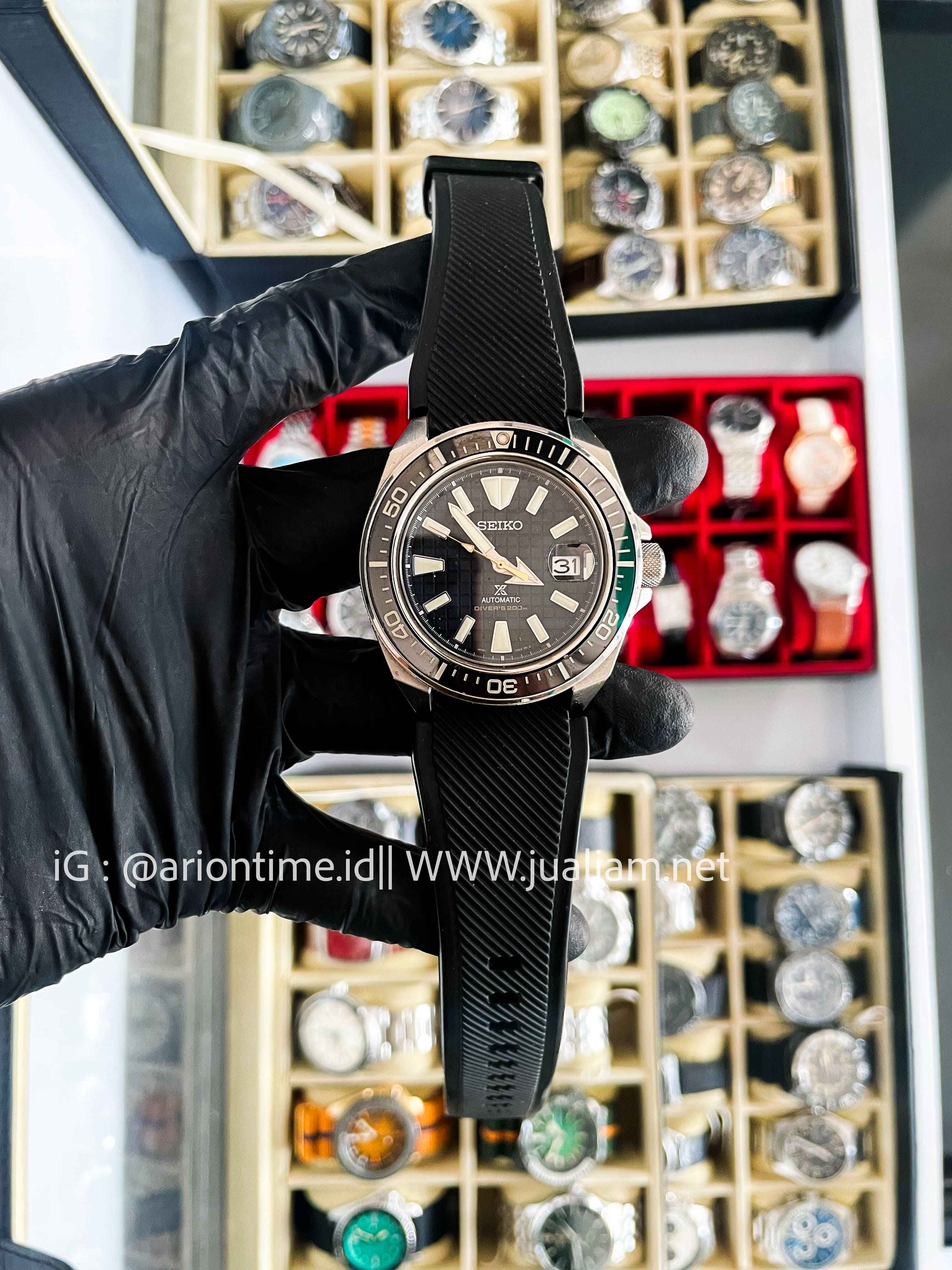 (SKU 556) Seiko Prospex SRPE35K1 King Samurai Black Dial Rubber Strap