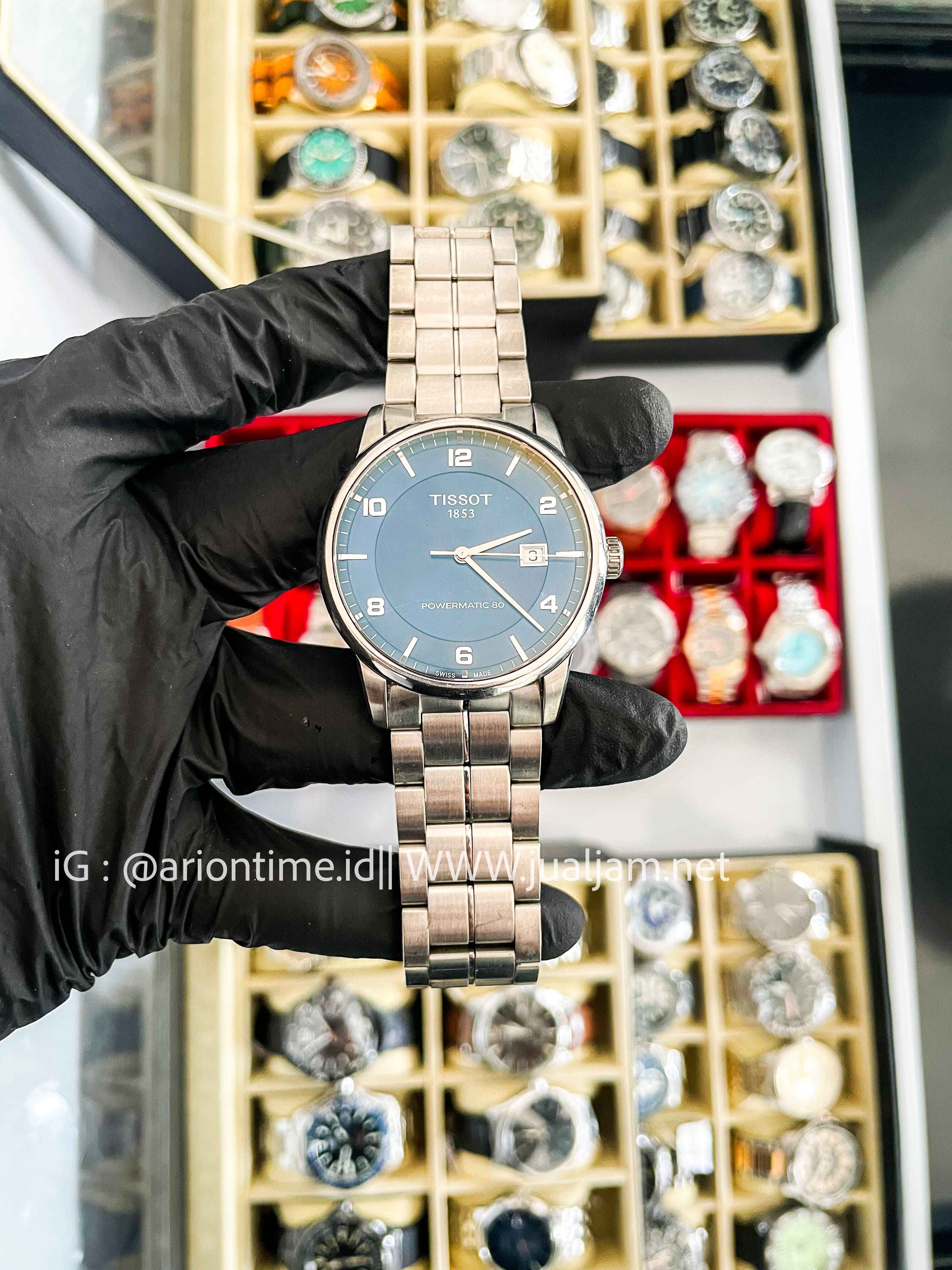 (SKU 557)Tissot Luxury Powermatic 80 T086.407.11.047.00 Blue Dial Stainless Steel Strap