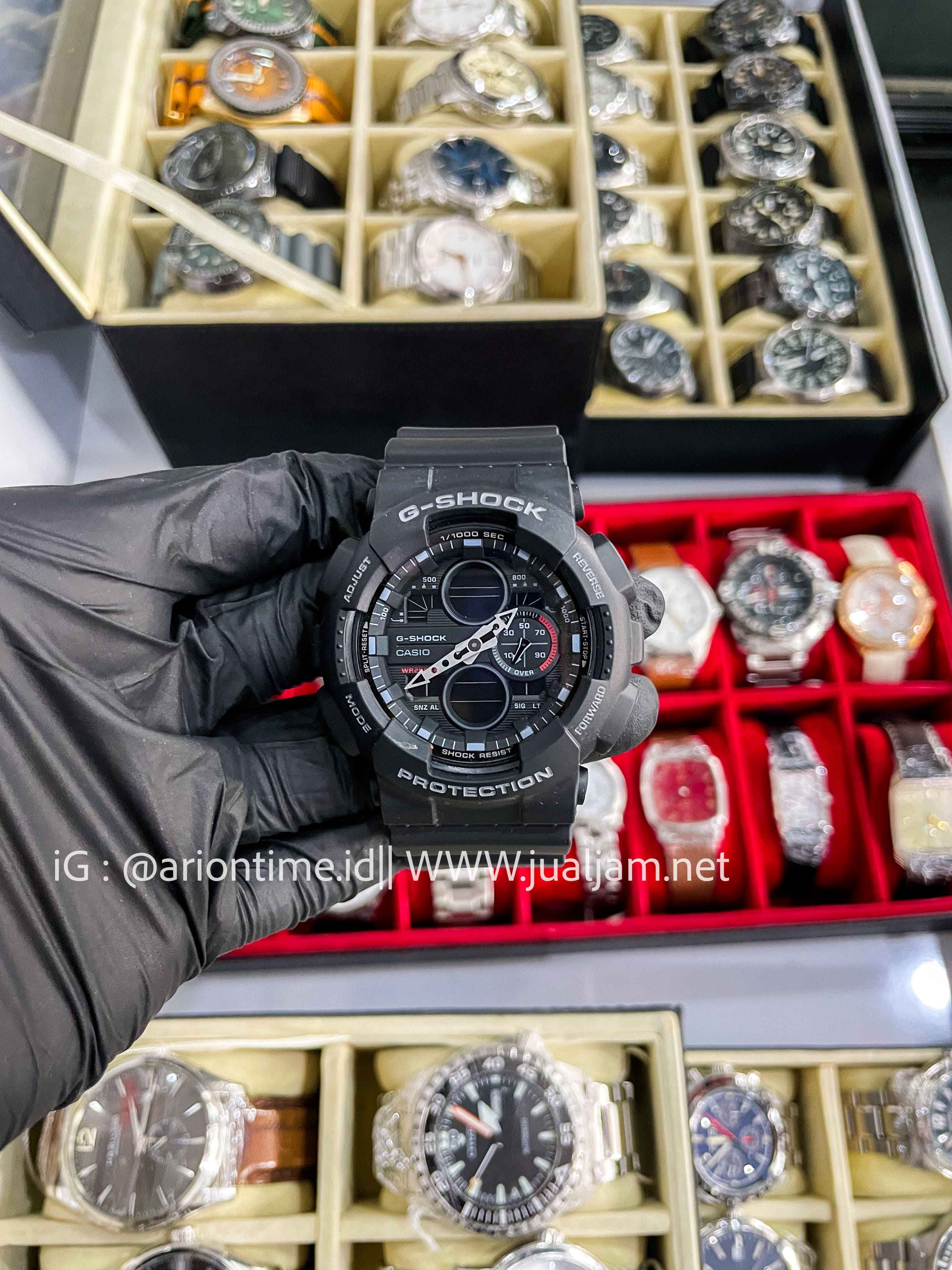 Casio G-Shock GA-140-1A1DR Retro 90s Men Digital Analog Dial Black Resin Band (TITIP JUAL)