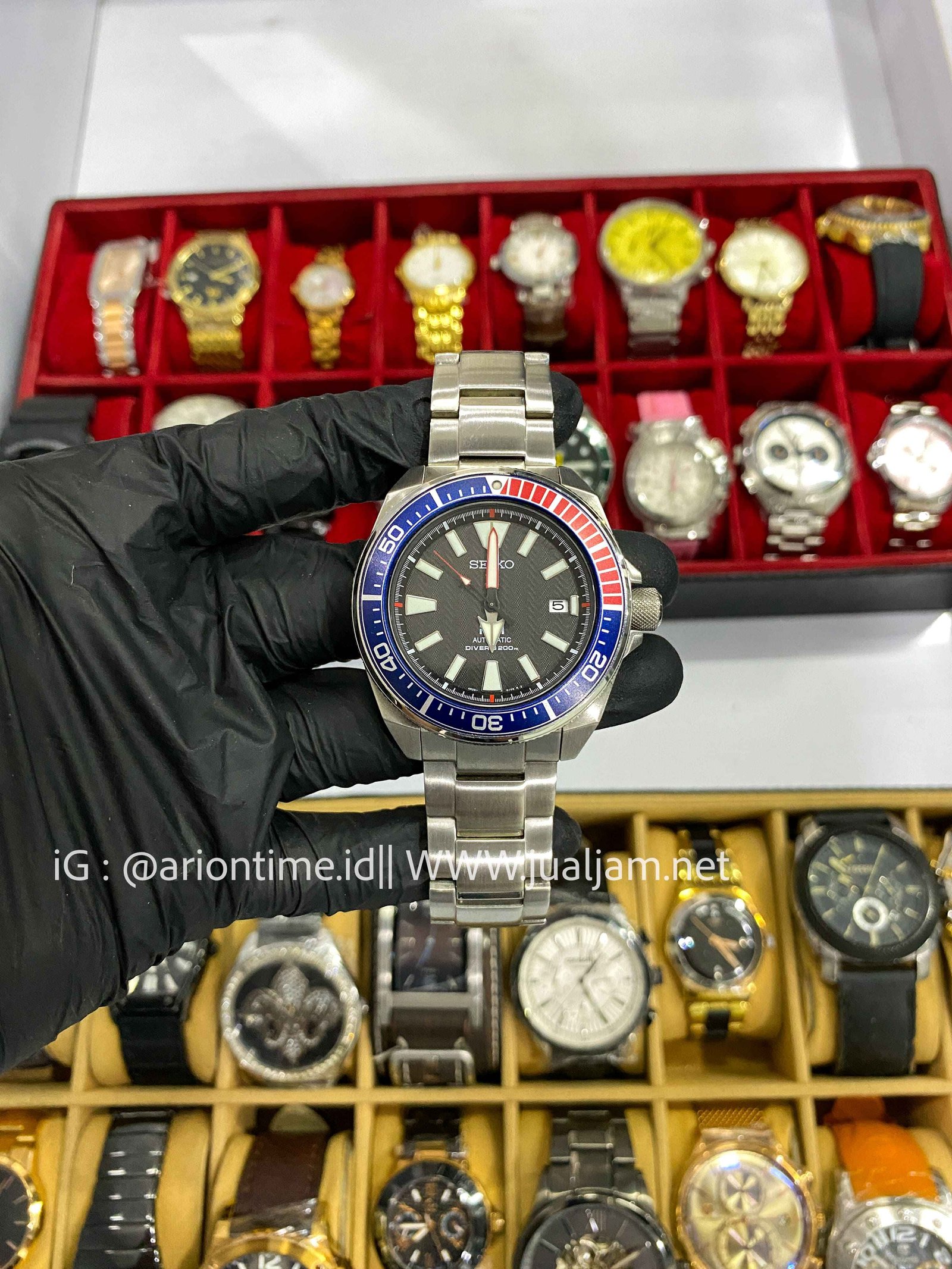 Seiko Prospex SRPB99K1 Samurai PADI Black Pattern Dial Stainless Steel Strap Special Edition GARANSI RESMI APRIL 2029  (TITIP JUAL)