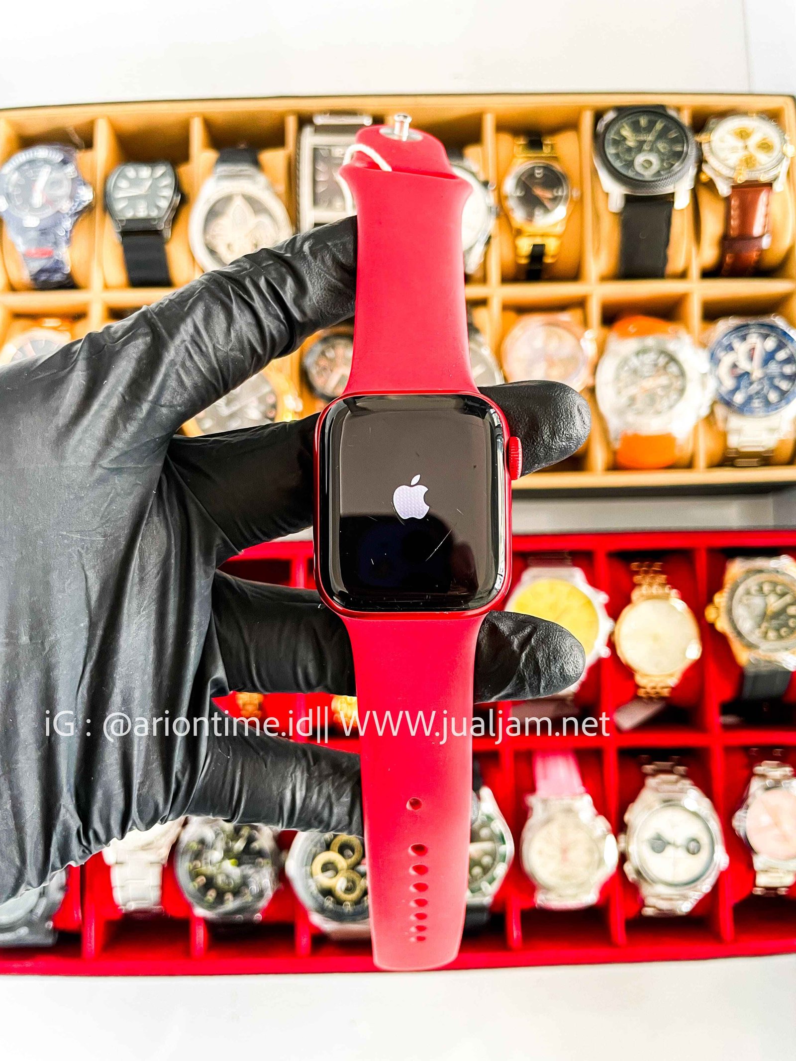 (SKU 574) Apple Watch Series 6 Red Aluminum Case with Red Rubber Strap 40 mm Red
