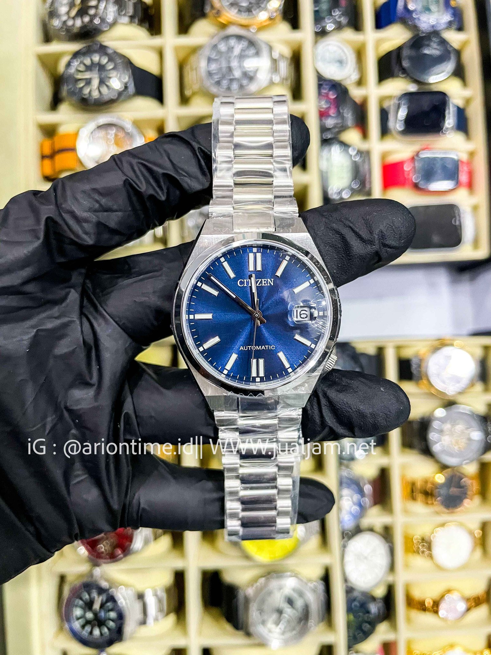 (SKU 607) Citizen Mechanical NJ0200-50M Automatic Tsuyosa 37mm Blue Dial Stainless Steel Strap GARANSI RESMI MARET 2029