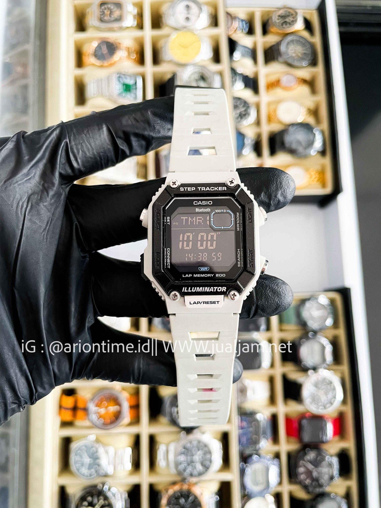 (SKU 611) Casio General WS-B1000-8BVDF Step Tracker Digital Dial Grey Resin Band GARANSI RESMI MEI 2027