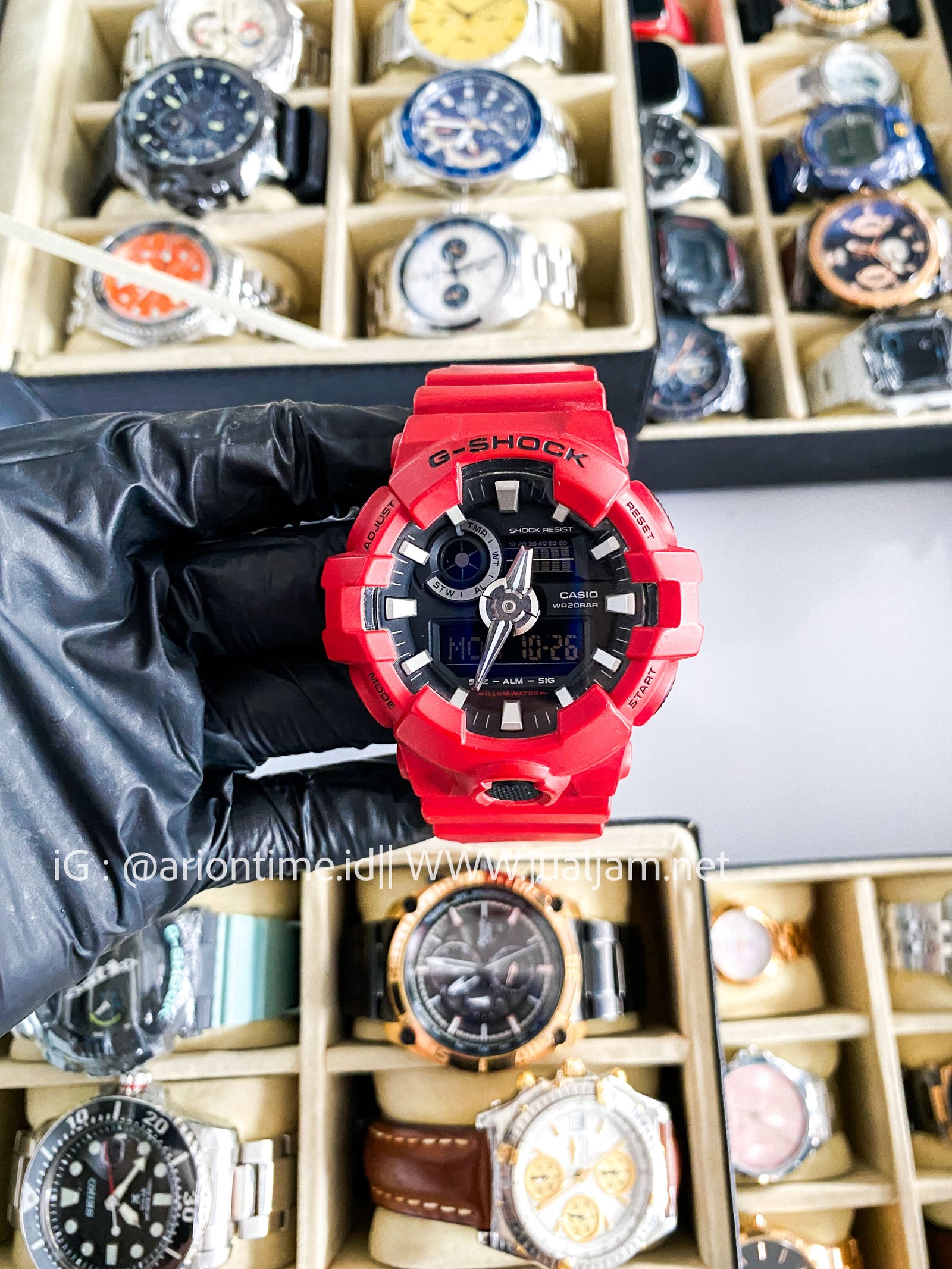 [SKU 626] Casio G-Shock GA-700 Men Digital Analog Dial Red Resin Band